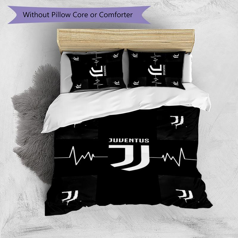 3pcs Football club logo pattern bedding set duvet cover set includes duvet cover &pillowcases,perfect all season bedroom decoration&gift