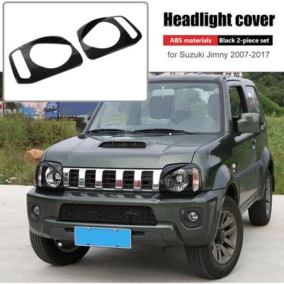 Накладка на фару автомобиля, защита фар для Suzuki Jimny 2007-2017, внешние аксессуары, 2 шт.(черный)