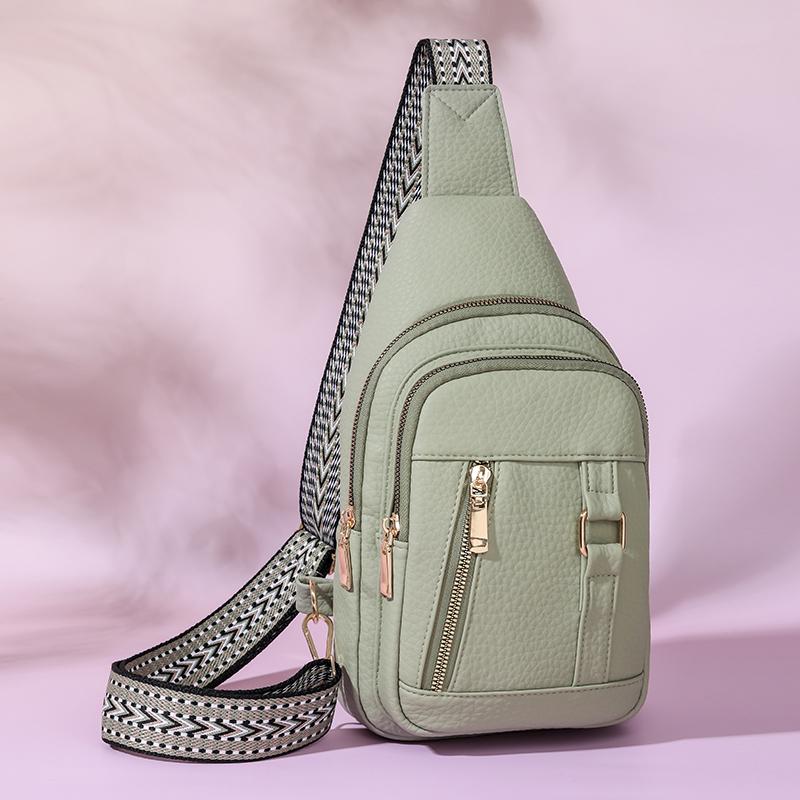 Женская нагрудная сумка Кожаная сумка через плечо Красочные лямки Женская сумка на плечо