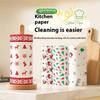 Christmas Kitchen Paper, 3-layer Thickened Roll Paper, Disposable Kitchen Cleaning Cloth, Dry Wet Dual-purpose Household Roll Paper 23*23cm 150g/roll