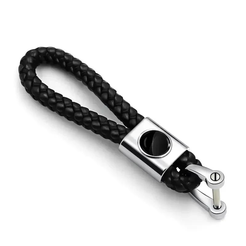 FIT Car New Honda Metal+Braided Car Key Chain Key Ring Key Lanyard Car Emblem For Honda Civic Mugen Accord Odyssey JAZZ CRV Fit