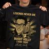 Футболка Buddy Holly Legends Never Die Черная Унисекс Все Размеры S-5XL Унисекс Футболка