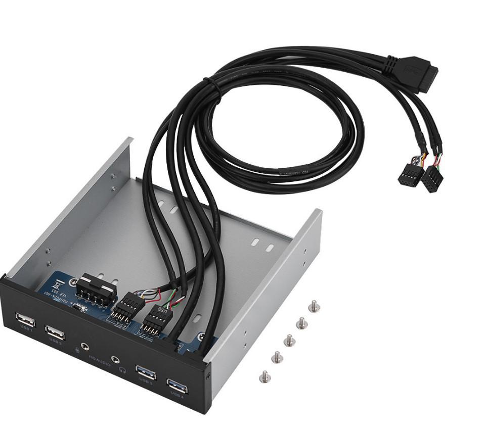 Панель расширения USB3.0/2.0 для оптического привода и аудио с 19-контактным HD-Audio