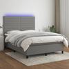 VidaXL Slat Bed Base with Mattress and LED, Upholstered Bed, Double Bed, Adult Bed for Interior Bedroom, 3134958