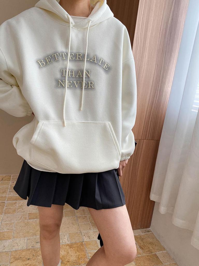 Синан Весенняя толстовка с капюшоном и вышитыми буквами в стиле пустоши SN7097