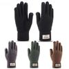 Autumn Winter Touchscreen Gloves Men Fleece Double Layer Thick Warm Wool Knitted Gloves