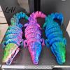 Realistic Reptile Figurine 3D Printed Crocodile Fidget Toy Articulated Figurine Flexible Durable Plastic Sensory Desk Ornament for Stress Relief and