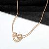 New Simple Hollow Love Heart Pendant Necklace for Women Fashion Creative Geometric Clavicle Chain Necklaces Party Jewelry Gift
