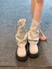 Интернет знаменитость Lock Knight Pile Boots Pants Tube Boots Martin Boots Women Autumn Winter Short Boots Children Thick Heel