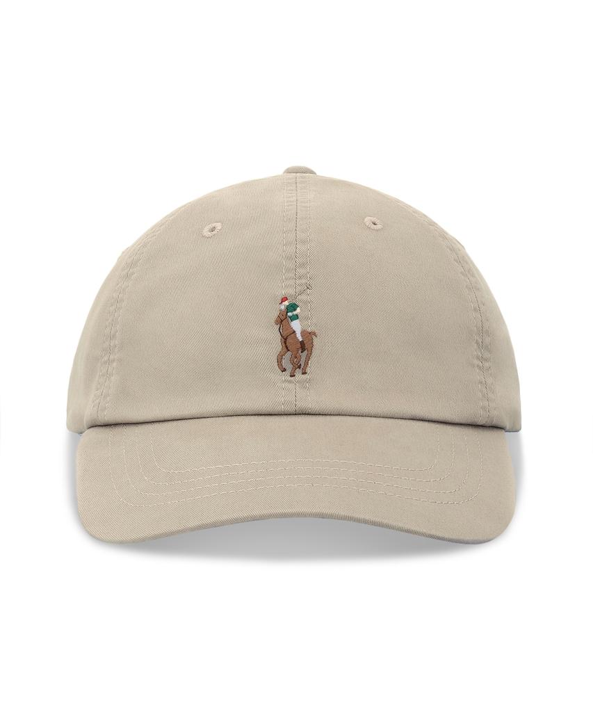 Кепка-бейсболка POLO RALPH LAUREN из эластичного хлопкового твила - Светло-бежевая