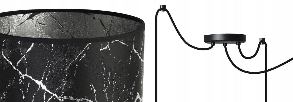 Pendant ceiling lamp with spider pattern shade, silver