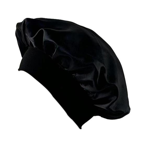 Ночной колпак с эластичной широкой лентой, очень большой спальный атласный капор, гладкий, высокий