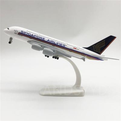 Масштаб 1/400 A380 Singapore Airways 20 см Литой сплав Самолет с подставкой и шасси Модель для коллекции Подарок Домашний дисплей