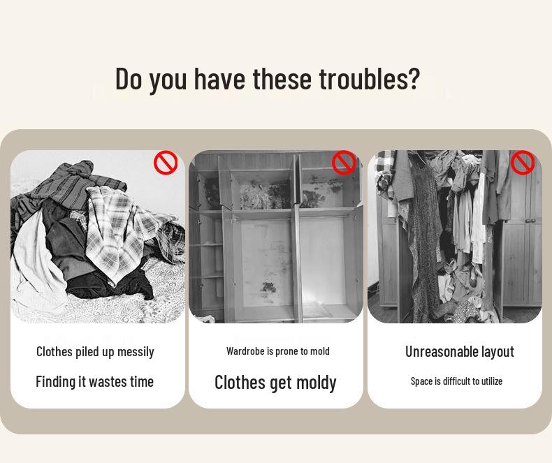 Напольный шкаф с занавеской для хранения в спальне, легкая сборка, компактный дизайн.