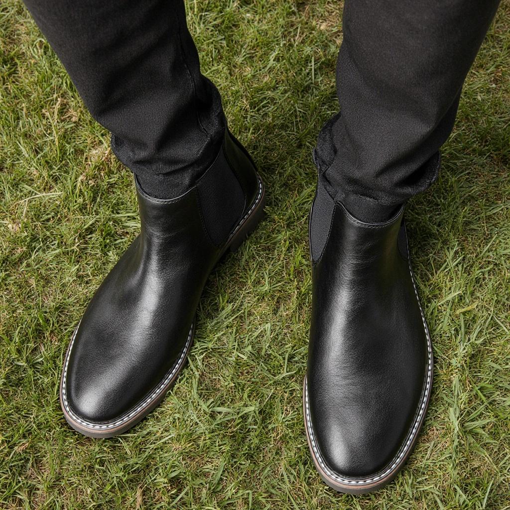 HECRAFTED SHOES/ Зимние мужские ботинки из искусственной кожи