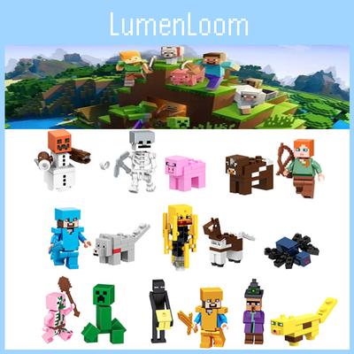 Набор из 16 строительных блоков на тему Minecraft для украшения торта и набор для создания фигурок своими руками