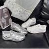 Simple Silver Casual Sneakers Woman Comfortable Breathable Running Shoes for Women Non Slip Wear Resistant Women Sports Shoes