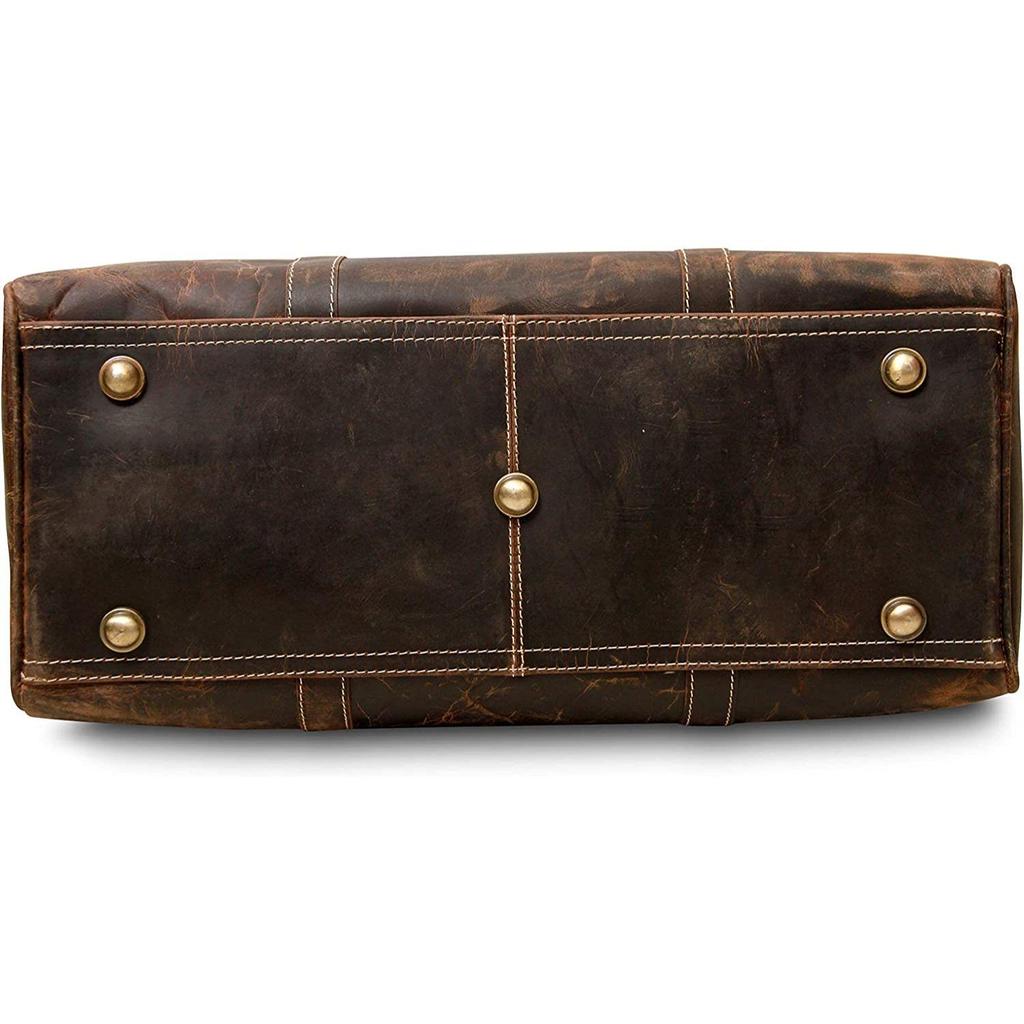 Genuine Buffalo Leather Travel Duffle Bag | Overnight Weekend Leather Bag | Sports Gym Duffel for Men