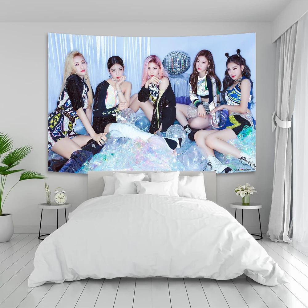 Kpop группа Itzy Корейские девушки Певица Гобелен Баннер Флаг Декорация для концерта Постер Декор для дома Подарок фанатам