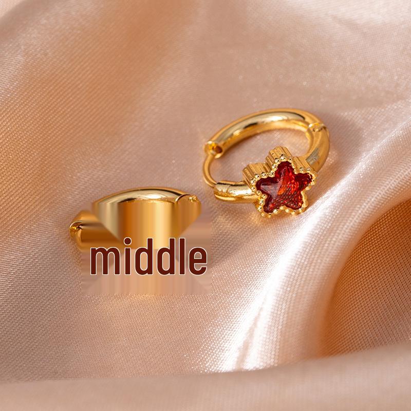 Высококачественные серьги-звезды из нержавеющей стали с винтажными изумрудами и цирконами