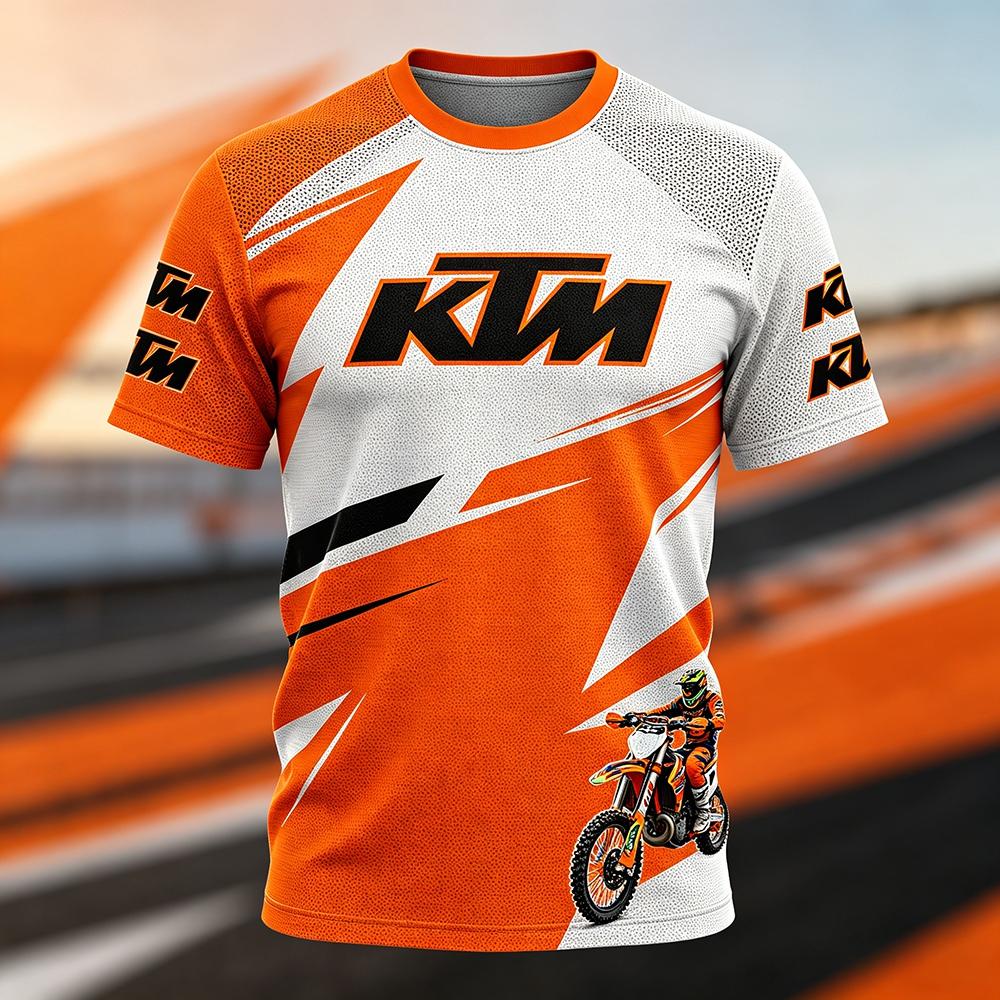 KTM Мужская футболка с 3D-принтом гоночной команды, летняя, с коротким рукавом, Формула-1, мотоспорт, спортивная футболка, повседневная уличная одежда, топ