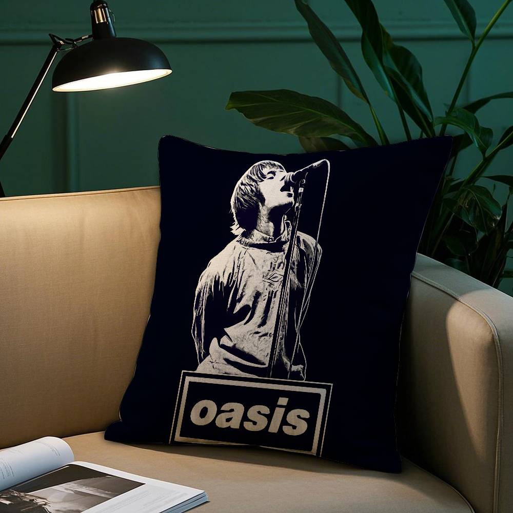 Наволочка O-Oasis Rock Band, короткая, с плюшевым принтом, квадратная, для декора дивана и дома.