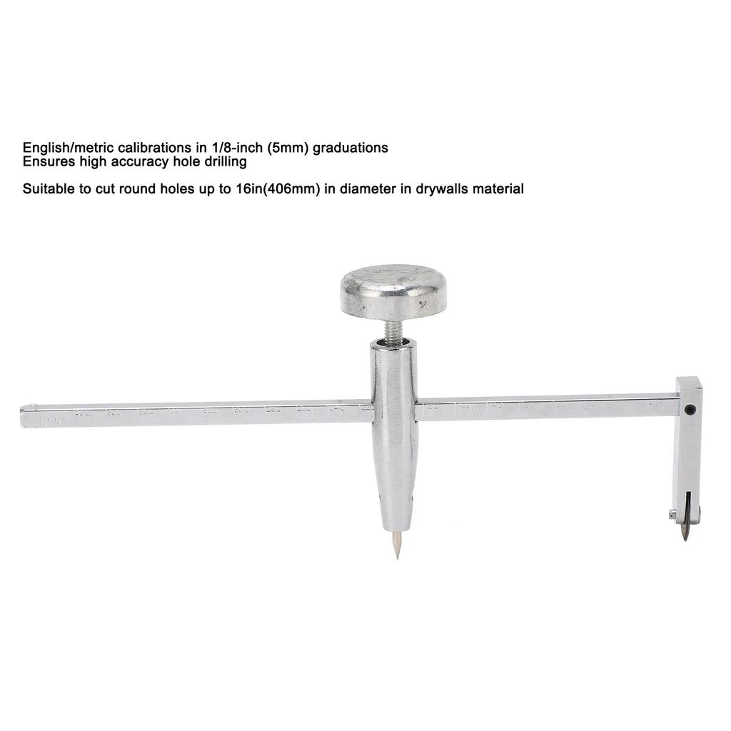 Dry Wall Circle Hole Cutter Steel Shaft Plasterboard Saw Adjustable Pivot Point  Tools Circle Hole Cutter Round Hole Saw
