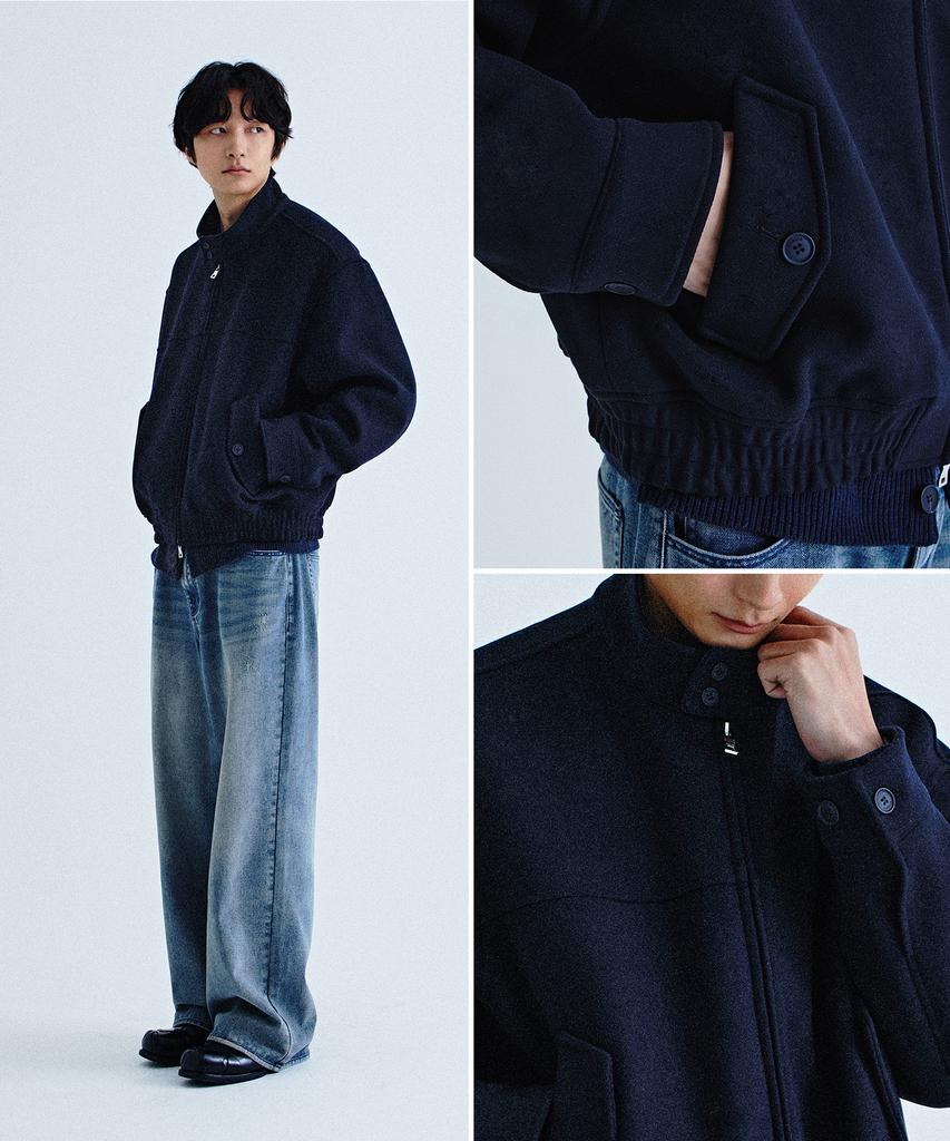 Шерстяная куртка Harrington Kiimuir_Темно-синяя