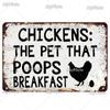Vintage Chickens Slow Metal Sign Tin Sign Decoration Plaque Home Wall Decor Bar Sign Home Decor Poster Drop Shipping