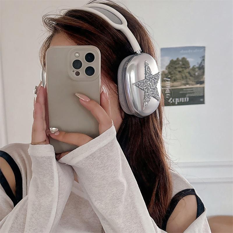 Блестящая пентаграмма для чехла Apple AirPods Max чехла для наушников AirPods женский
