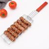 Dogs Grilling Basket, Kabob Basket with Wood Handle, Barbecue Sausage Rack Grill