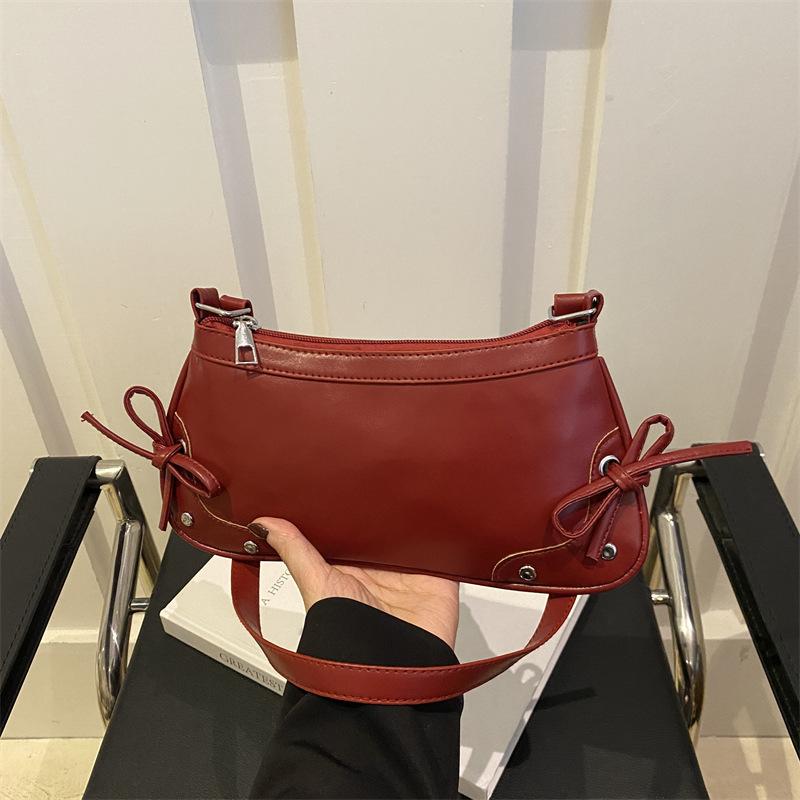 Bag Women's Fashion 2025 New Bow Leopard Print One Shoulder Portable Underarm Bag Fashion Popular Bag