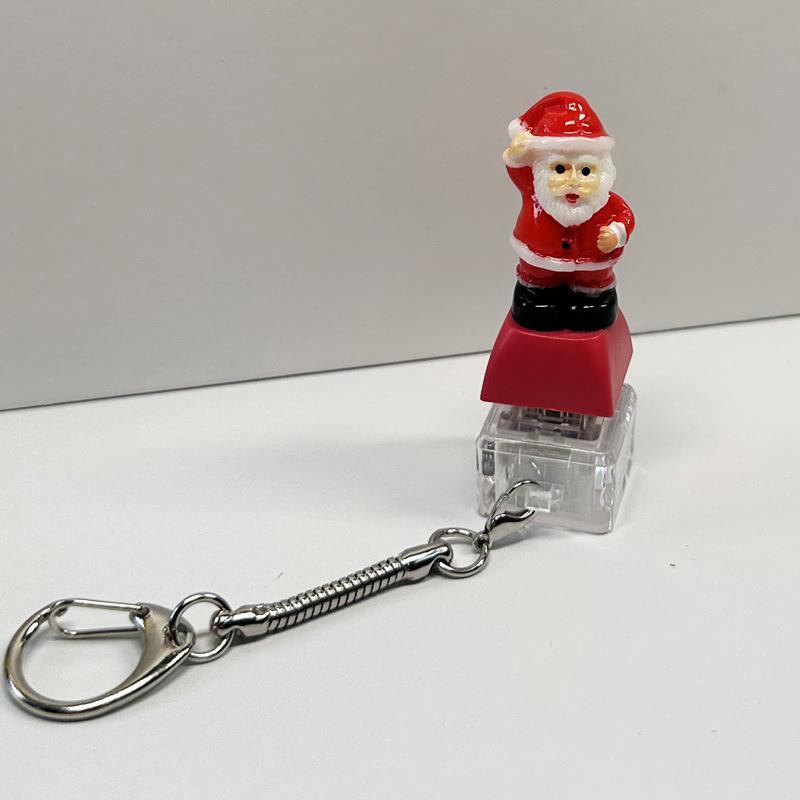 Mini Christmas Keyboard Keychain Fidget Toy Anti-Anxiety Stress Relief Sensory Toy for Kids Adults Holiday Party Gift