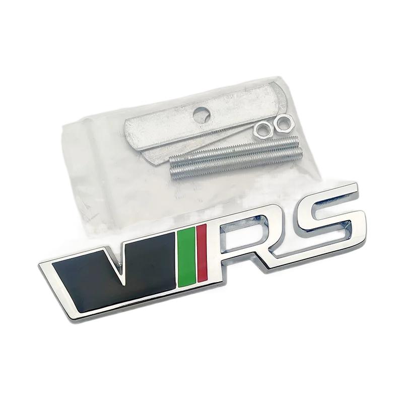 AHUQ1 3D Metal Silver Black VRS Logo Emblem Car Mudguard Badge Trunk Decal for Skoda Fabia Kodiaq MK2 MK3 A7 A5 Sticker
