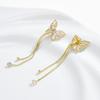 Fashion Cat'S Eye Butterfly Tassel Earrings, Micro Zircon Earrings Women'S Earrings