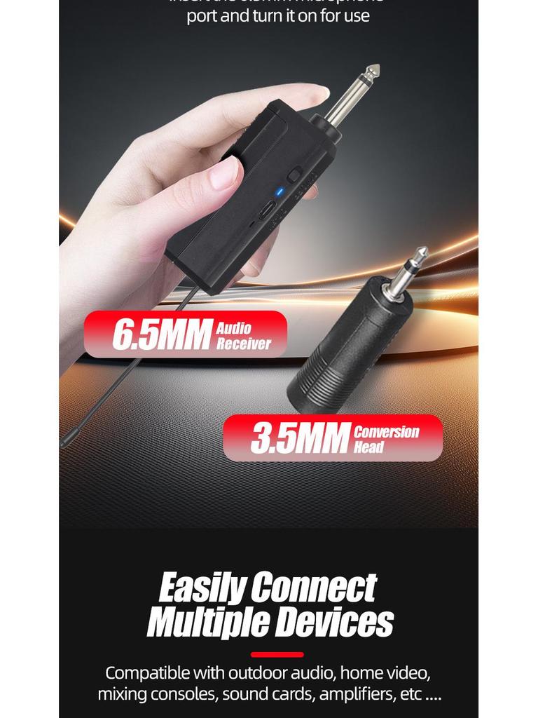 Rechargeable Dual Wireless Microphone Set for Stage, Home, KTV, Outdoor Events, and Conferences