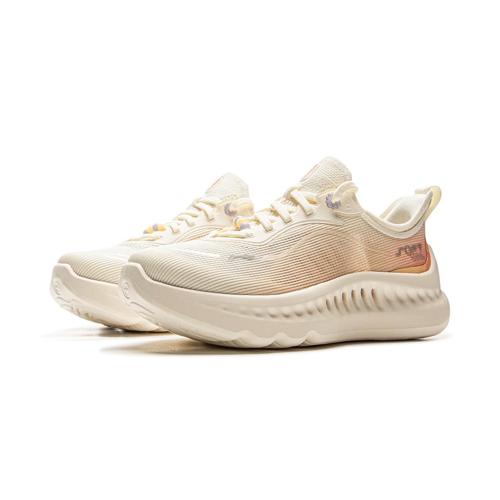 Li Ning SOFT COOL 2 Амортизация Устойчивость к истиранию Дышащие Легкие Низкие Повседневная Обувь Женская Бежевый Оранжевый AGLV010-10