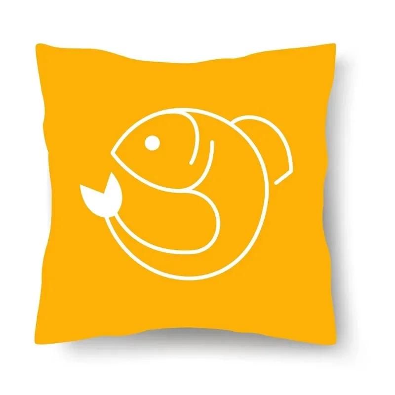 Дом Гостиная Диван Розовый Облако Голубой Рыба Принт Узор Наволочка Декоративная Подушка для Спальни