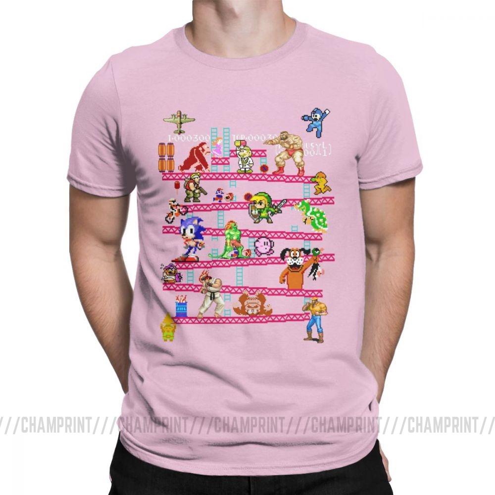 Men Arcade Game Collage T Shirts Console Game Vintage Style Tee Shirt Classic La Camiseta