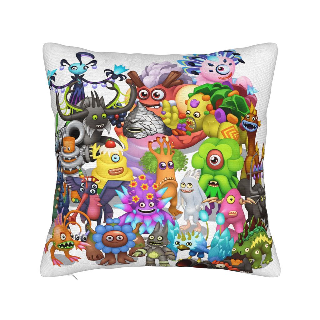 My S-Singings M-Monsters Pillow Case Kawaii Pillow Cover Graphic Pillowcases For Living Room Sofa