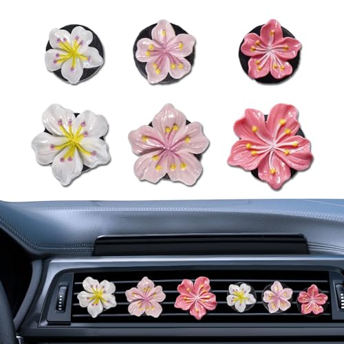 Flower shape car aromatherapy clip resin air outlet decoration clip color 6PCS
