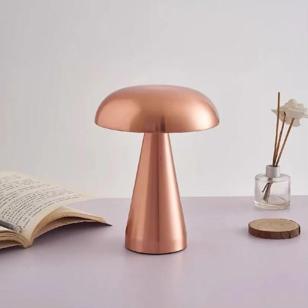 Rechargeable Bar Table Lamp Dimming Mushroom Lamp Retro LED Table Lamp Bedside