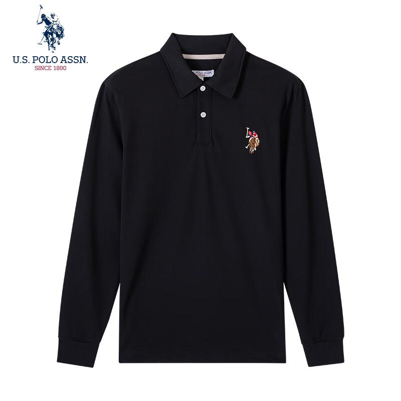 U.S. Polo Assn. Мужская рубашка-поло с длинным рукавом в стиле business casual