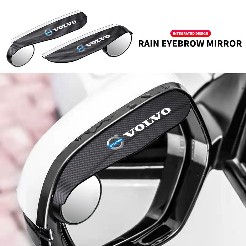 2pcs Car Rearview Rain Eyebrow Blind Spot Mirror Small Round Mirror 360 Degrees for Volvo V40 V60 V90 XC40 XC60 XC90 S60 S90