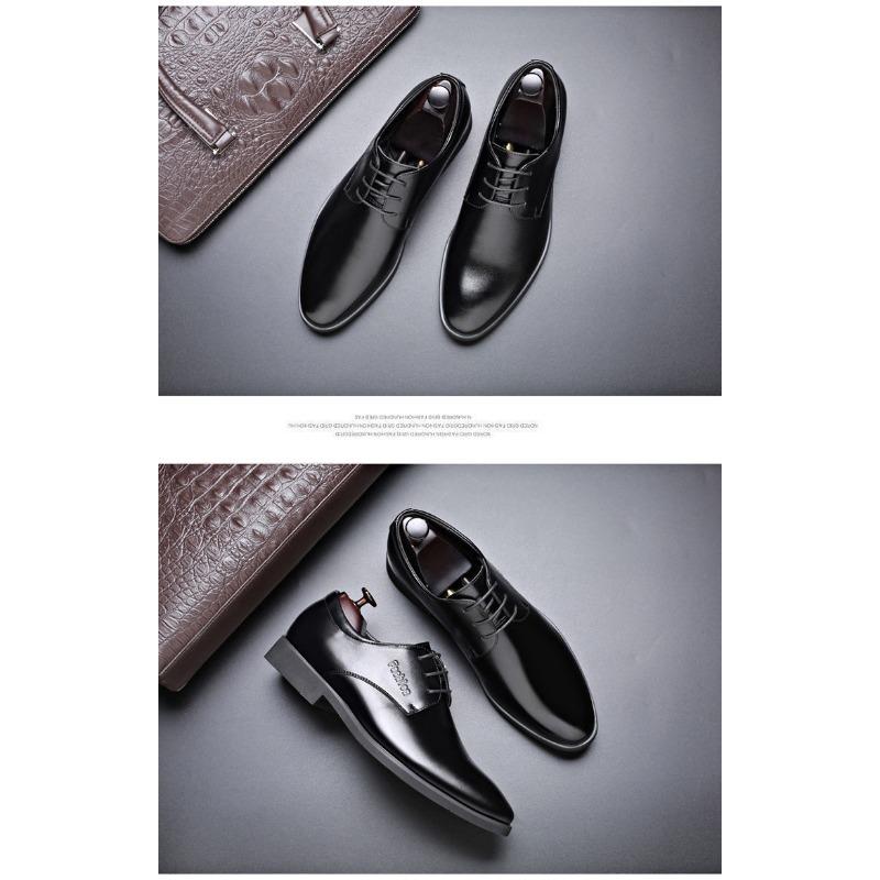 Мужские модельные туфли, модная черная мягкая кожаная повседневная обувь с мягкой подошвой на весну и осень, мужская деловая официальная обувь