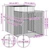 Dog Kennel with Run Light Grey 165 x 251 x 181 cm Galvanized Steel