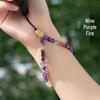 Amethyst Beaded Wristlet Phone Charm: Elegant Women's Accessory