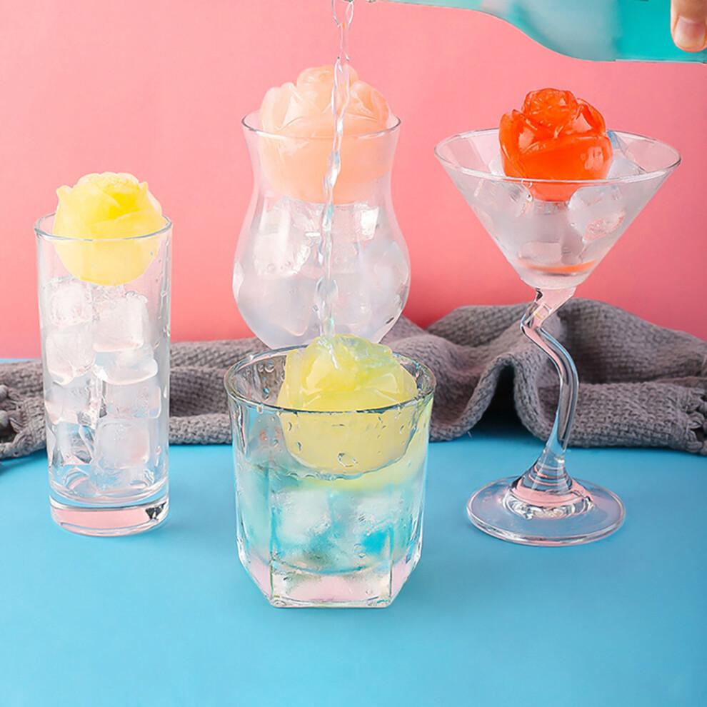 Rose-shaped silicone ice cube mold white