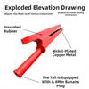5pcs Insulated Alligator Clip For High Current Power Wire Testing Copper Plated Featuring 4mm Banana Plug Hole