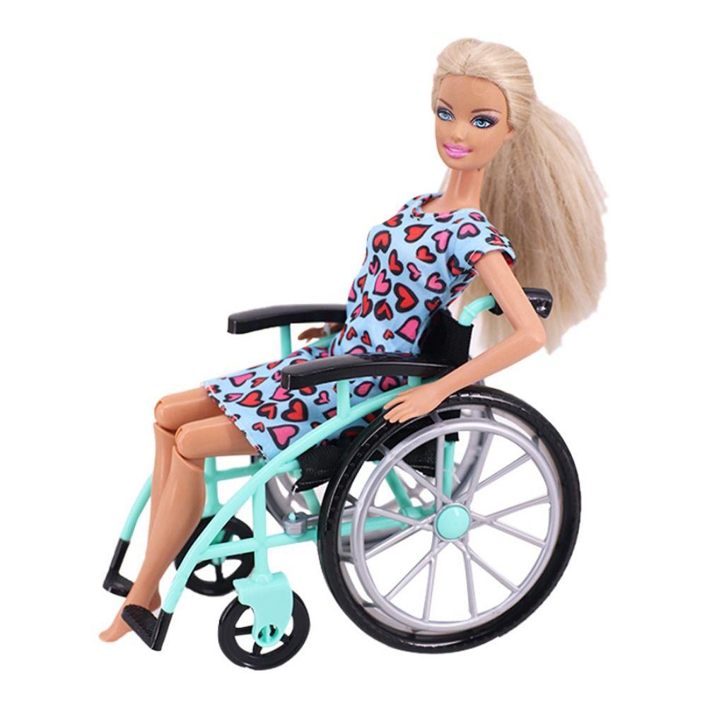 Children Gits Crutch Model Dollhouse Accessory Doll Wheelchair Playset  Furniture Toy